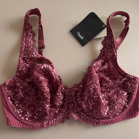 Chantelle Red Lace Full-Coverage Bra - Picture 1 of 2